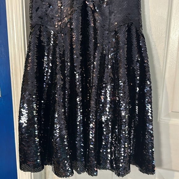NWOT Women’s Free People Dance Till Dawn Black Sequin Fit & Flare Mini Dress - Picture 4 of 11